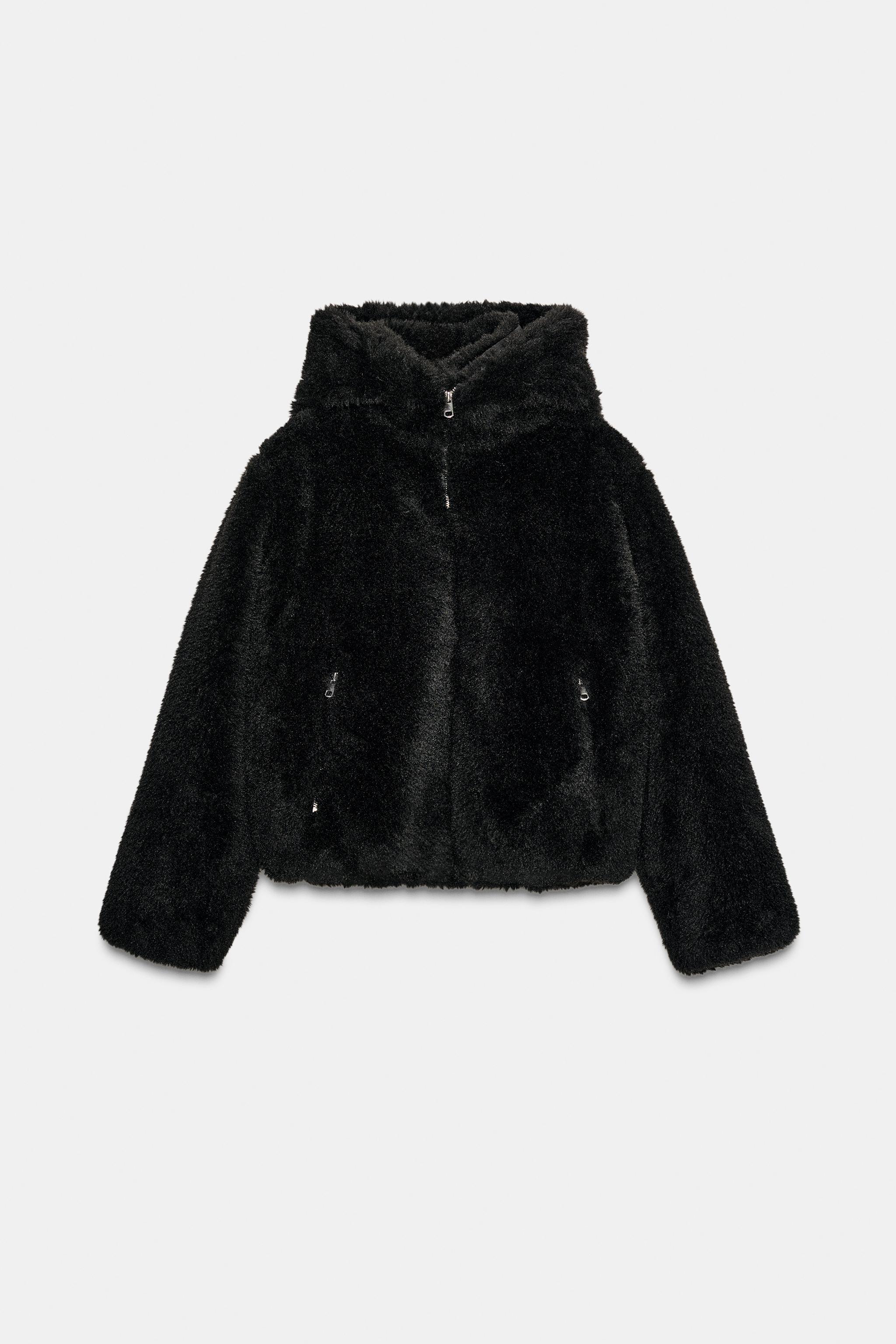 SHEARLING HOODED BOMBER JACKET WITH THERMAL INSULATION